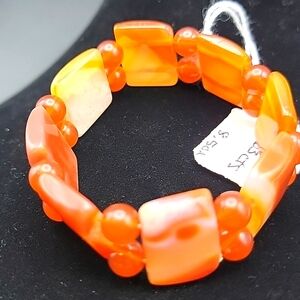 Agate & Onyx 180.00 Cts Natural Gemstone Stretchable Bracelet Beaded Men Unisex
